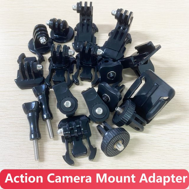 EXSKOF Schraub-Stativadapter mit J-Haken und Schnellverschluss-Halterung für GoPro, AKASO, SJCAM, Insta360 und DJI Osmo Action-Kameras in Schwarz - Bild 1