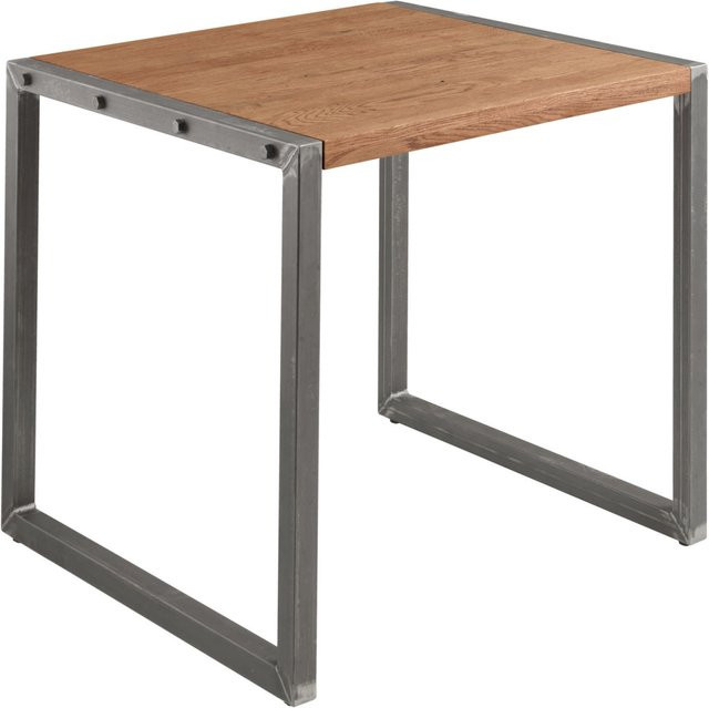 VEGA Esstisch Torres quadratisch in Eiche Antik Braun mit grauem Gestell, B/T/H: 80 x 80 x 75 cm - Bild 1