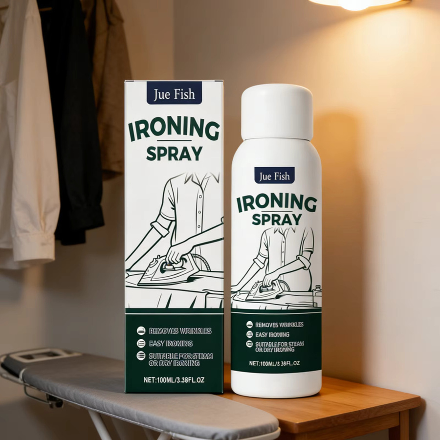 Jue Fish Bügelspray für Kleidung in White, Faltenentferner mit glättender Wirkung und erfrischendem Duft, 100ml - Bild 2