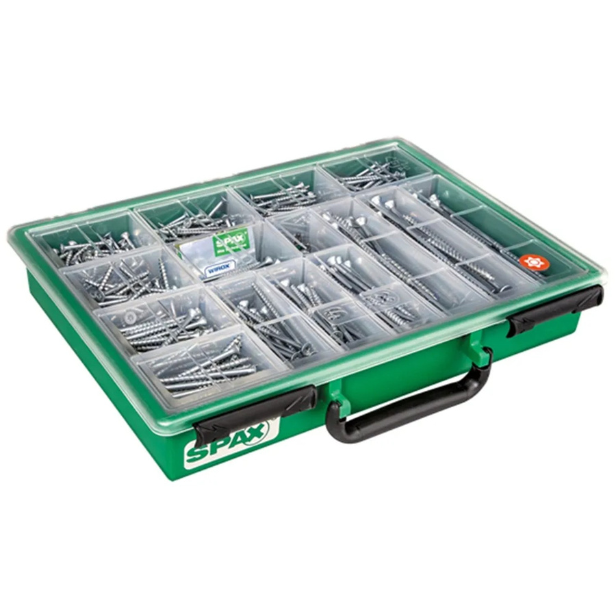Spax Wirox TRX Torx Holzschrauben-Sortiment im Koffer, verzinkter Stahl, Grün, 387 Stück - Bild 2