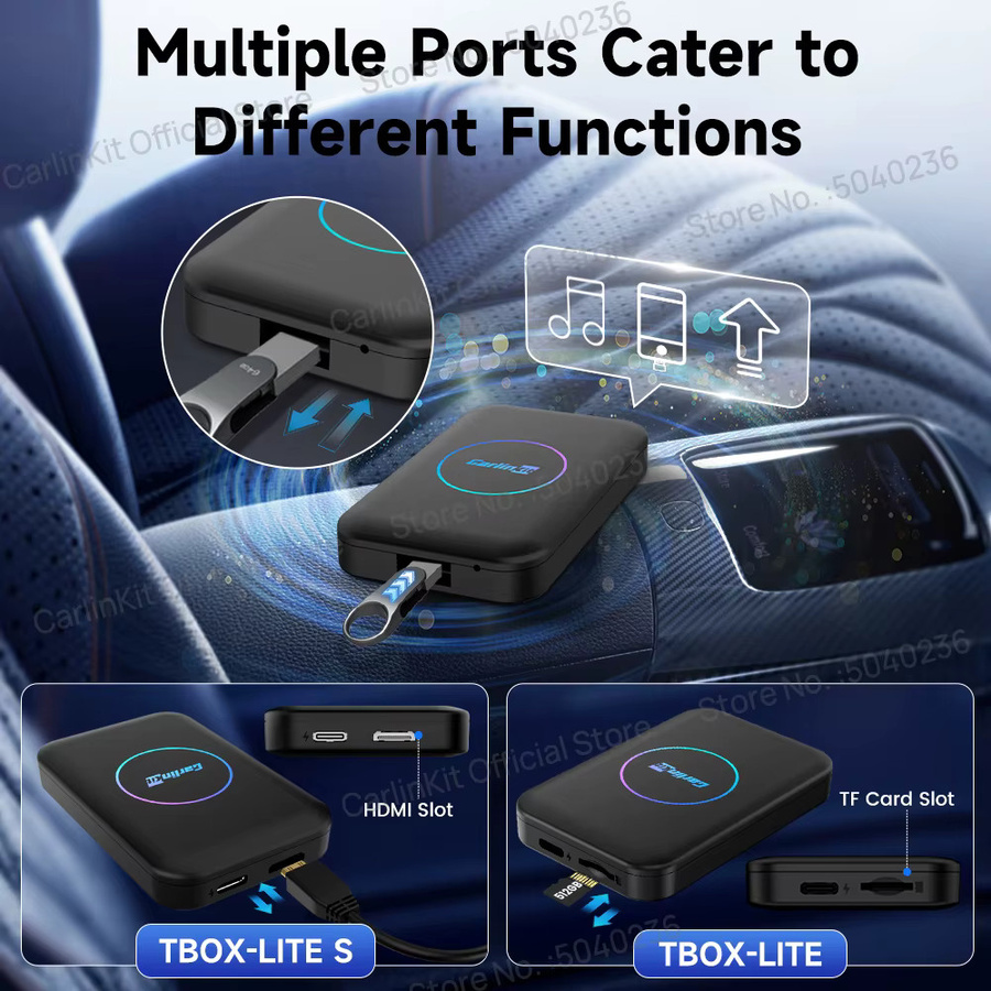 CarlinKit LITE S Android TV Box mit Wireless CarPlay und Android Auto, Schwarz, 5G WIFI und GPS - Bild 4