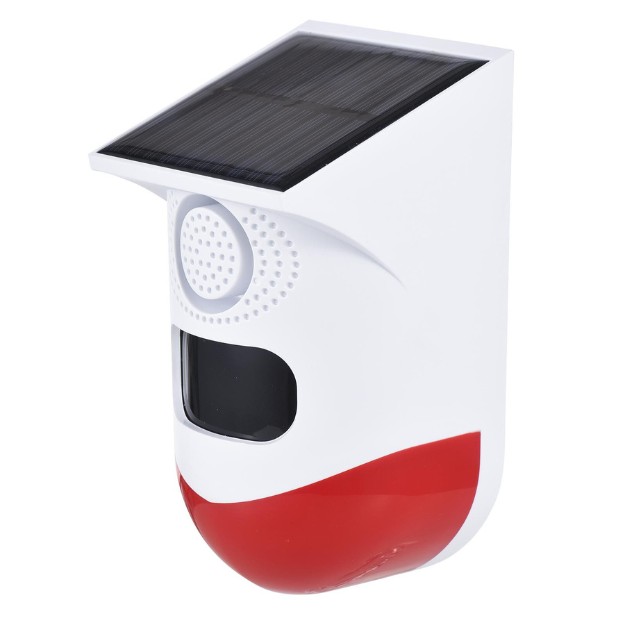Solar-Bewegungsmelder-Alarm mit 120dB lauter Sirene, LED-Blitzlichtern und Tonsignal in Weiß - Bild 4