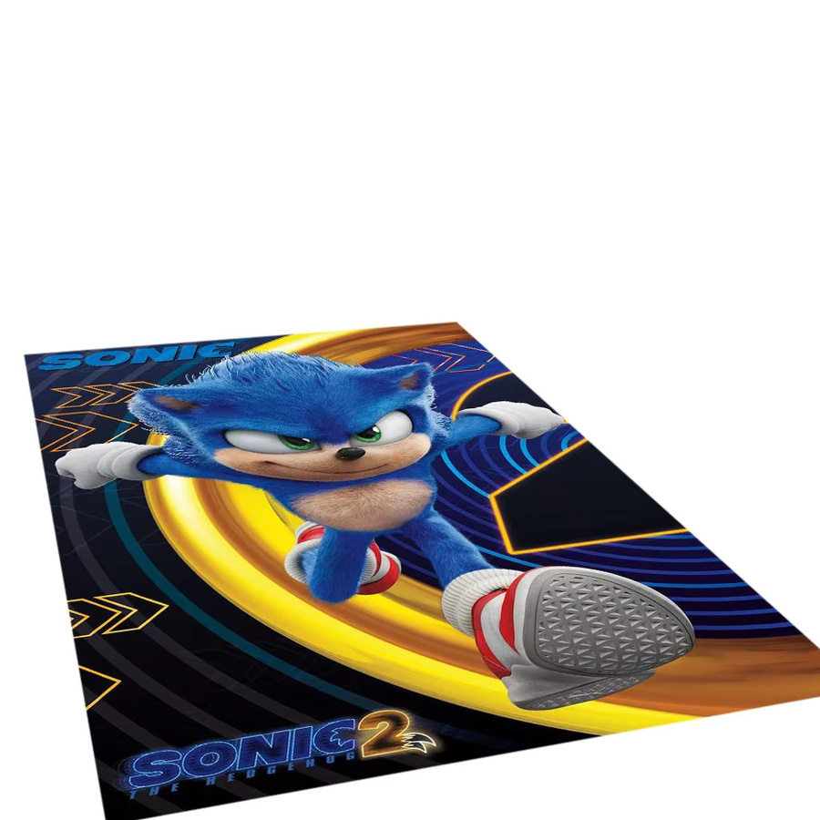 Potdemiel S-Sonic Game Cartoon Hedgehog Teppich, rutschfeste Bodenmatte für Kinderzimmer, Wohnzimmer und Schlafzimmer, mehrfarbig, rechteckig - Bild 2