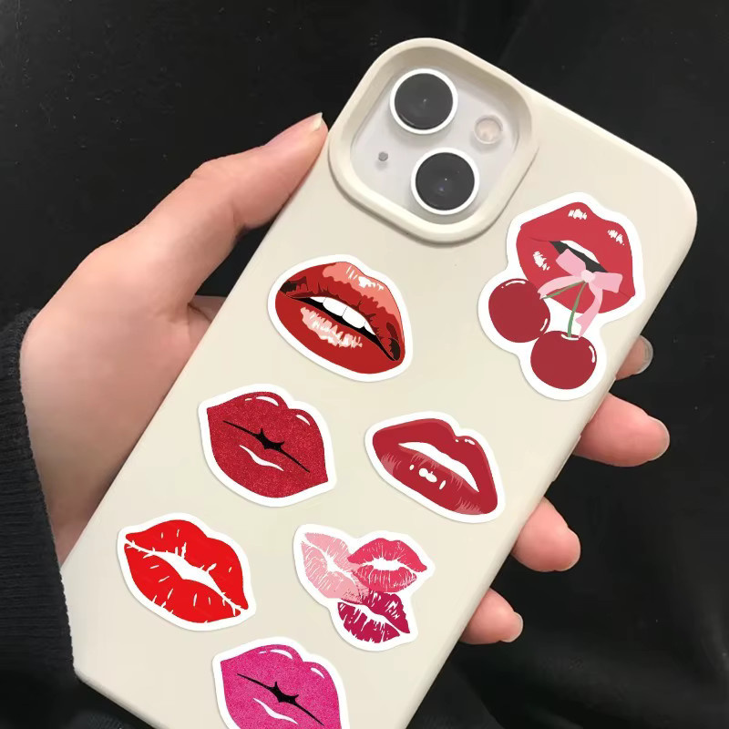 Bunte Aquarell-Lippen Aufkleber Rolle für DIY Bastelarbeiten und Umschlagversiegelung in Mehrfarbig - Bild 4