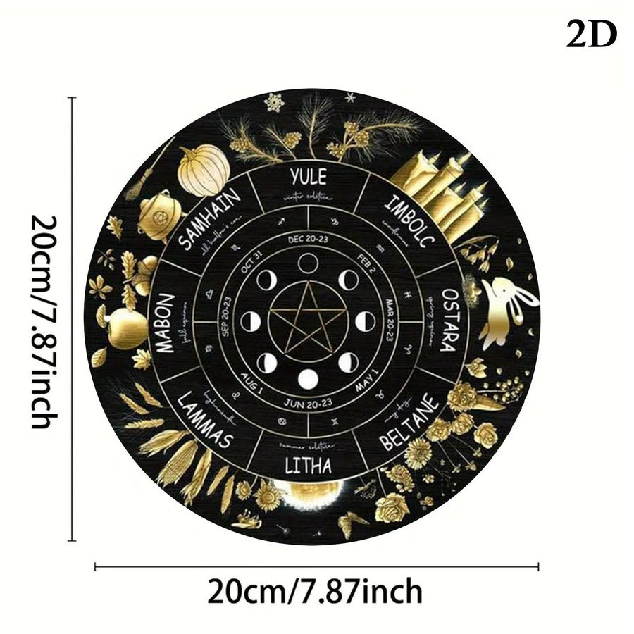 Potdemiel Celtic Festival Wheel Wanddeko aus Metall, rundes Wandschild mit saisonalen Symbolen, Mehrfarbig, Durchmesser: 19,81 cm - Bild 2