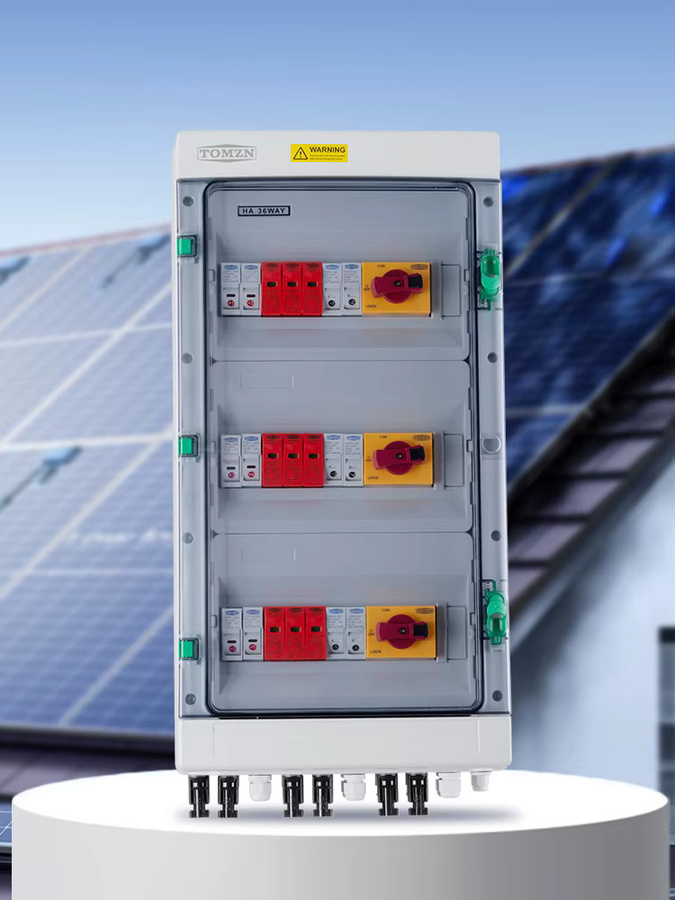 TOMZN Solar Photovoltaik PV Combiner Box mit Blitzschutz, 6 Eingänge und 3 Ausgänge, DC 1200 V, Sicherung MCB SPD, wasserdicht IP65, Farbe: Weiß - Bild 3
