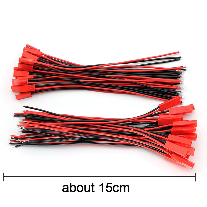 JCD JST 2-Pin Kabelverbinder Set aus Steckern und Buchsen in Rot für RC-Spielzeug, Akkus und LED-Lampen - Bild 4