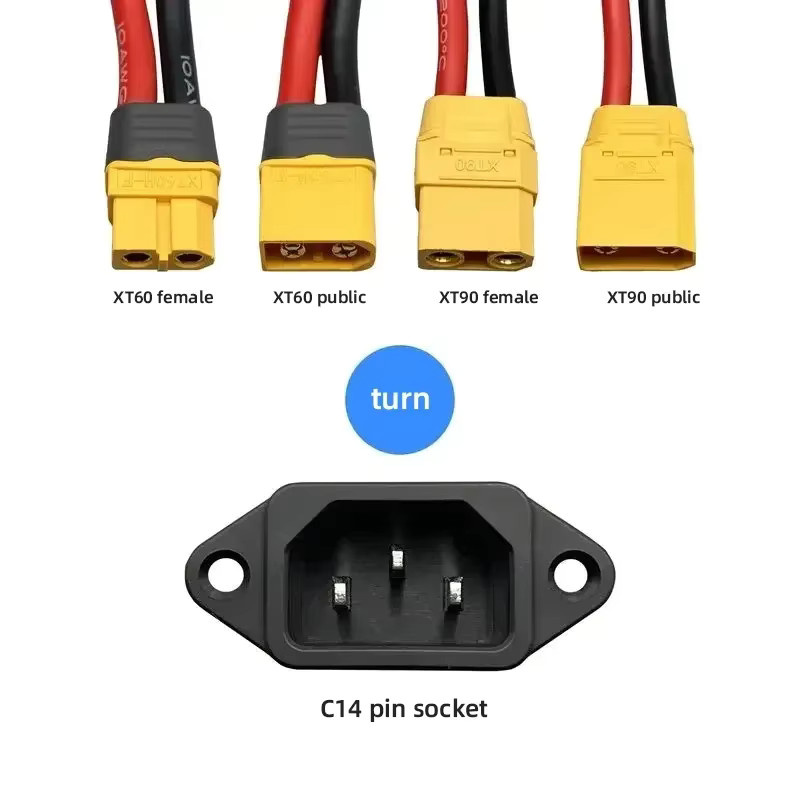 DIVEDEER XT60/XT90 auf 3-Pin C14 Ladekabel für E-Bike Batterien - Bild 4