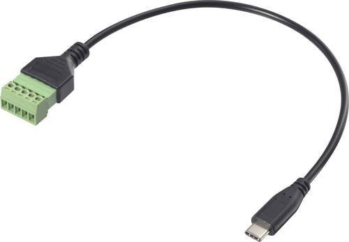 Renkforce USB-C Adapterkabel Schwarz, 1x USB-C Stecker auf 1x Klemmanschluss, Länge: 30 cm - Bild 1