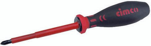 Cimco 2K-VDE-Kreuzschlitzschraubendreher PH2 x 195 mm in Schwarz-Rot-Transparent aus Edelstahl - Bild 1