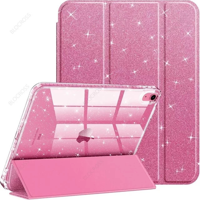 Glitzernde iPad Hülle mit Stifthalter für iPad Air 4 5 11 M2 M3 M4 und iPad 10.2 10.5 10.9 Generation in Pink und Purple - Bild 1
