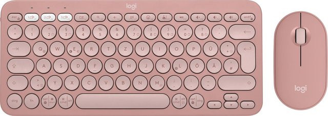 Logitech Pebble 2 Combo Tastatur und Maus Set Pink mit Bluetooth und RF Wireless QWERTZ Deutsch - Bild 1