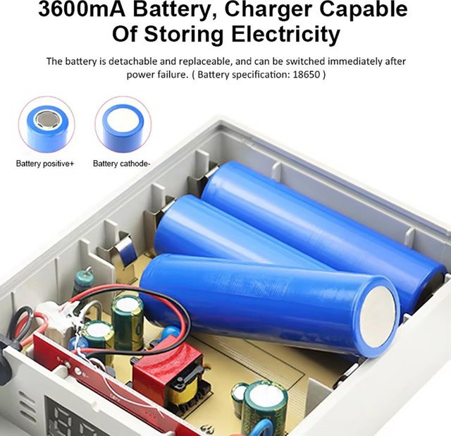 DIFANG USV-Batterie-Netzteil mit LCD-Display, 5400 mAh, DC12V unterbrechungsfreie Stromversorgung für IP-Kameras, Weiß - Bild 1