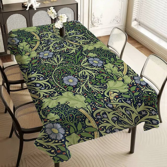 Wasserdichte Tischdecke JMG Household Supplies mit William Morris Strawberry Thief Design, B/B: 90 x 140 cm, Mehrfarbig - Bild 1