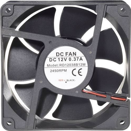 TRU Components Axiallüfter RD12038B24L1 IP58 24 V/DC Schwarz B/T/H: 120 x 120 x 38 mm - Bild 1