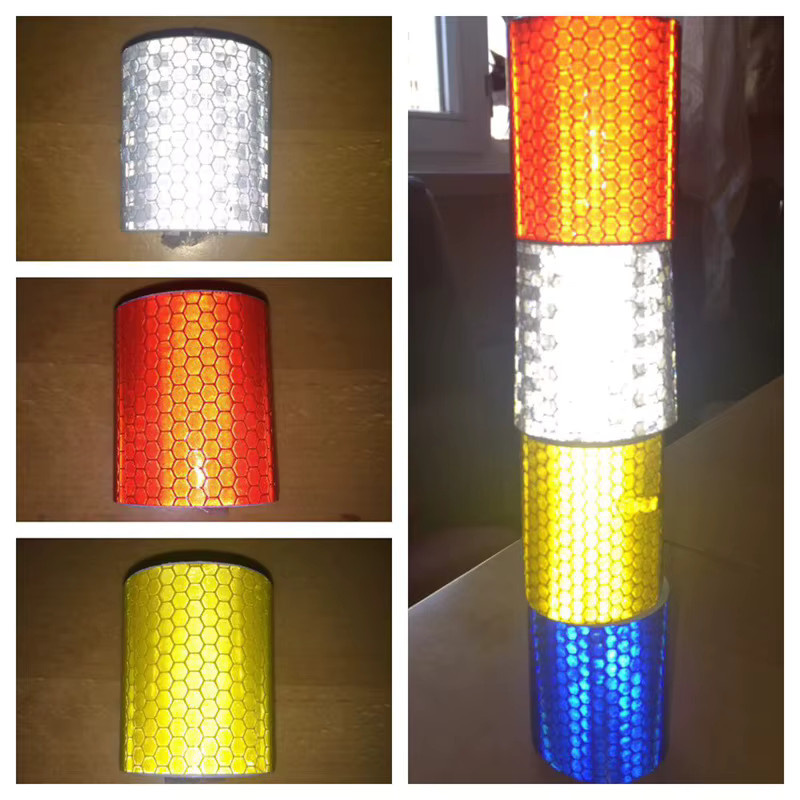 QHSPE Selbstklebende Kristallreflexfolie als reflektierendes Warnband in Weiß und Gelb, Breite: 5 cm, Länge: 3 m - Bild 2