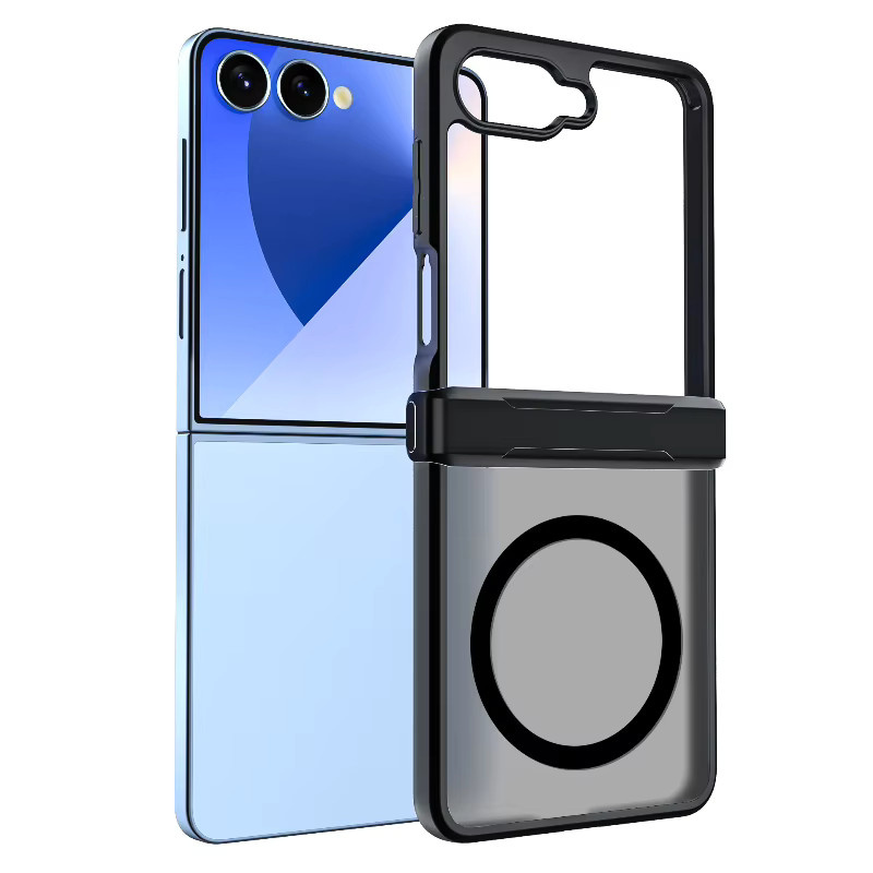 MagSafe Schutzhülle mit Scharnierschutz für Samsung Galaxy Z Flip 8 7 6 5 4 5G, magnetisch und matt, transparent oder schwarz - Bild 4