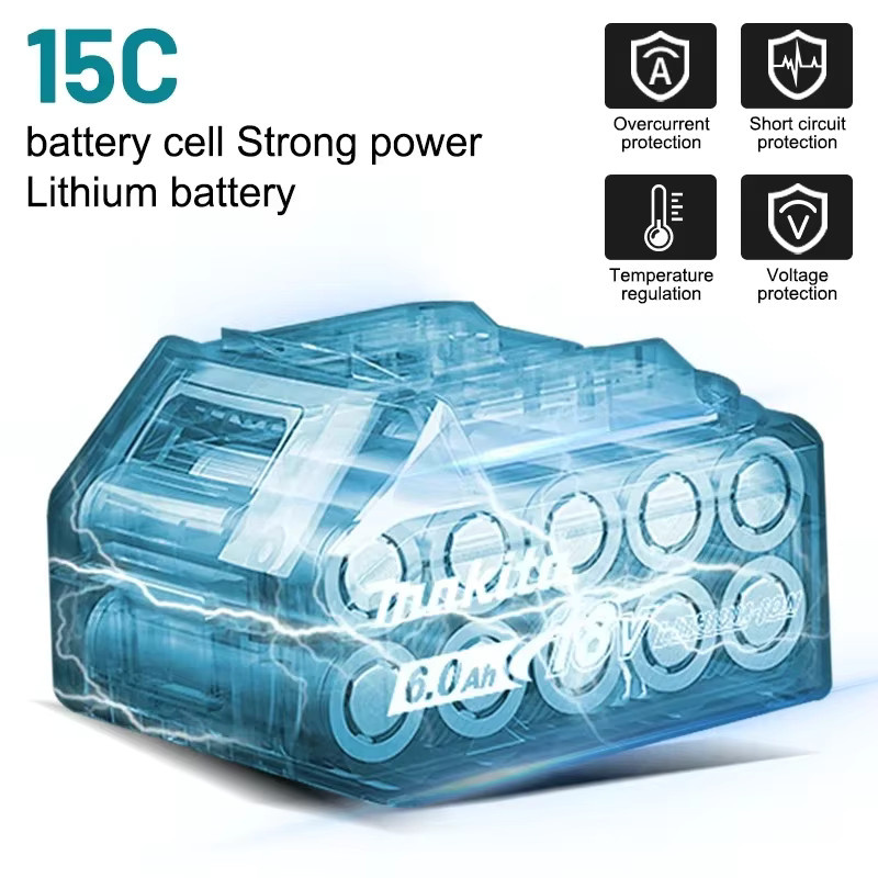 Makita 18V LXT Akku BL1860B mit 6 Ah in Schwarz für Elektrowerkzeuge - Bild 3