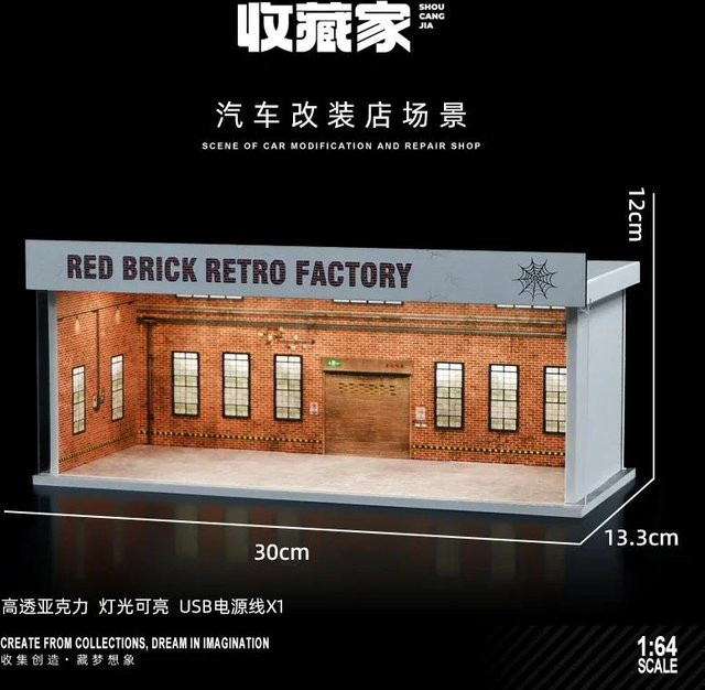 Linyi toy car Autowerkstatt Miniatur Szene, Modell Simulation, 1:64, mit Lichtern, ab 14 Jahren - Bild 1