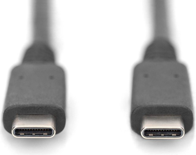 Digitus USB4 USB-C auf USB-C Kabel, 40Gbit/s, Thunderbolt 3 kompatibel, 100W Power Delivery, 8K DisplayPort Support, Schwarz, Länge: 0,8 m - Bild 2