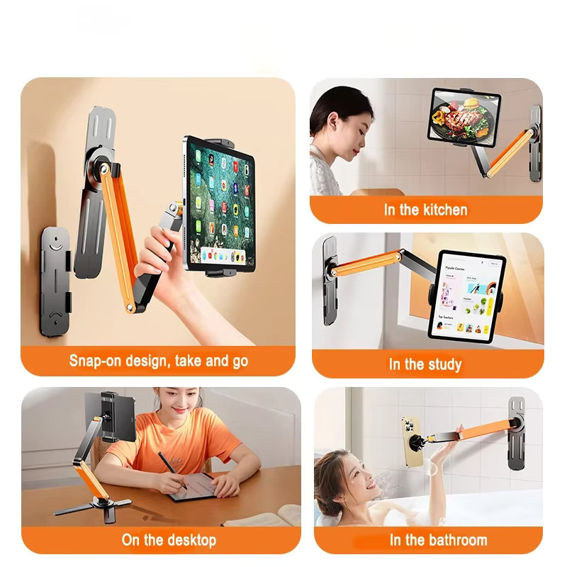 Eary Verstellbarer Laptop-Ständer aus Metall in Weiß, 360 Grad drehbarer ergonomischer Notebook-Halter für 11 bis 17,3 Zoll und iPad Air Pro - Bild 3