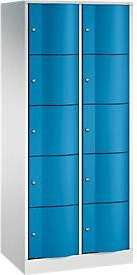 C+P Schließfachschrank Resisto mit 2 Abteilen und 10 Fächern, Farbe: Lichtgrau/Lichtblau, B/T/H: 77,2 x 54,0 x 195,0 cm - Bild 1