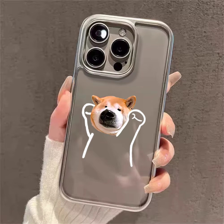 Transparente Handyhülle mit niedlichem Cartoon-Hundemuster und Galvanisierung für iPhone 11 bis iPhone 17 Pro Max und Plus Modelle - Bild 2