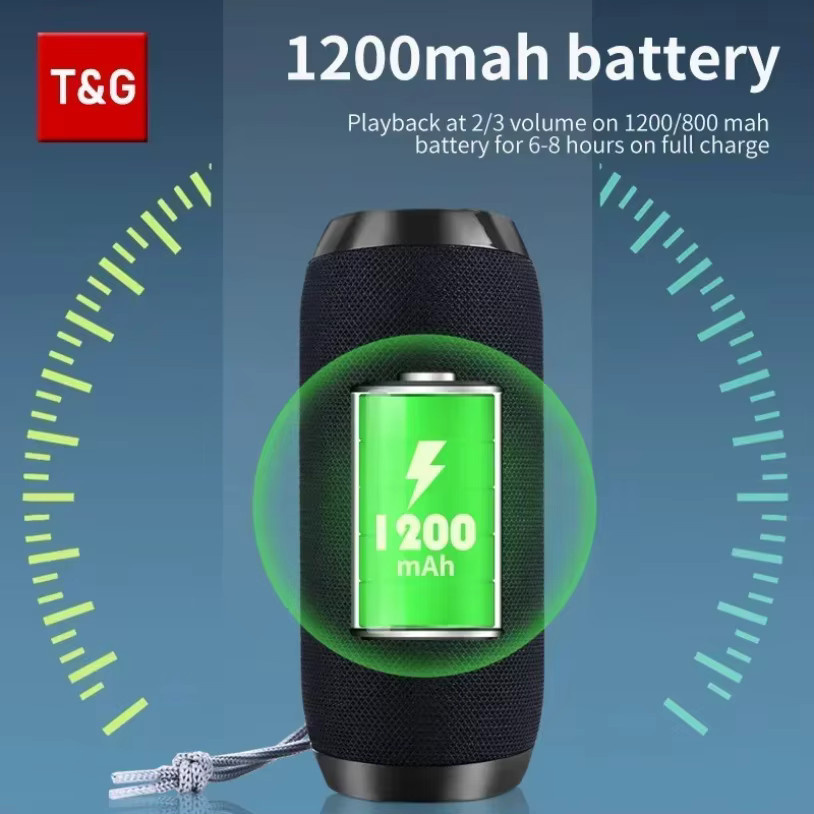 T&G TG117 Tragbarer Bluetooth-Lautsprecher in Schwarz mit Freisprechfunktion, FM, TF-Karte und USB-Anschluss - Bild 3