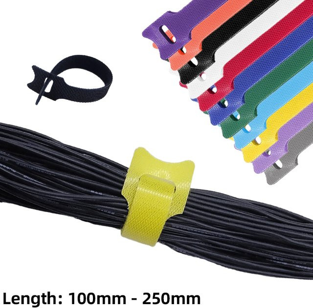 100 MillioFang Lösbare Kabelbinder aus Nylon in Schwarz, 10 cm - Bild 1