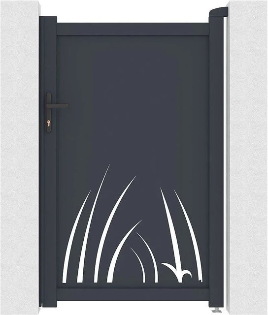 Vente-unique Eingangstor Brameno aus Aluminium in Anthrazitgrau, Breite: 103 cm - Bild 1