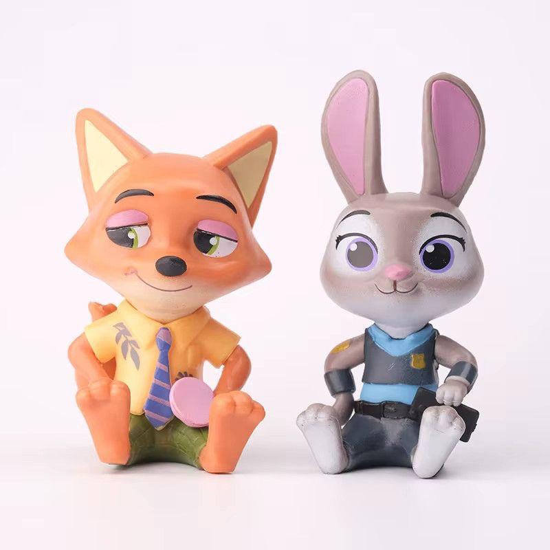 6er Set Zootopia Anime Figuren Judy und Nick aus PVC, Multicolor, Höhe: 8 cm - Bild 2