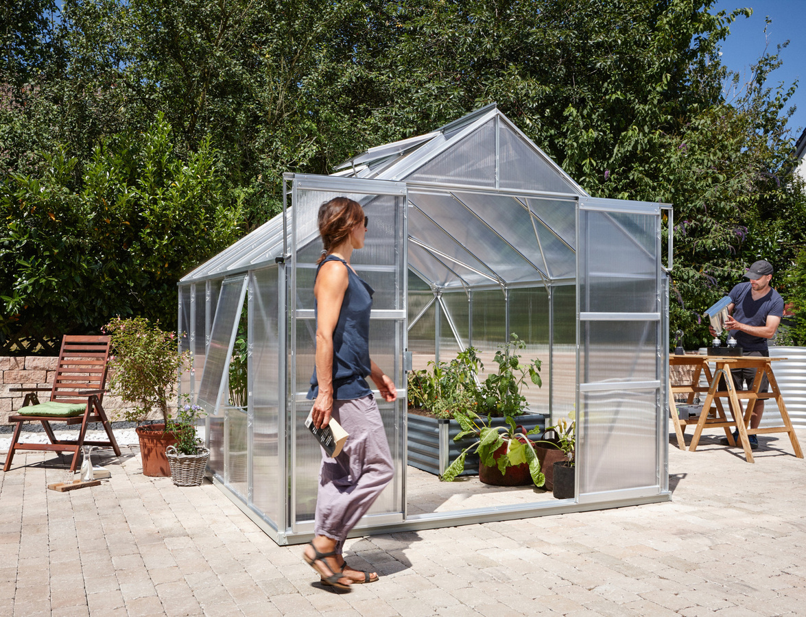 Vitavia Gewächshaus Meridian 2 8300 aus Aluminium in Silber mit Polycarbonat-Verglasung und 8,3 m² Fläche - Bild 3