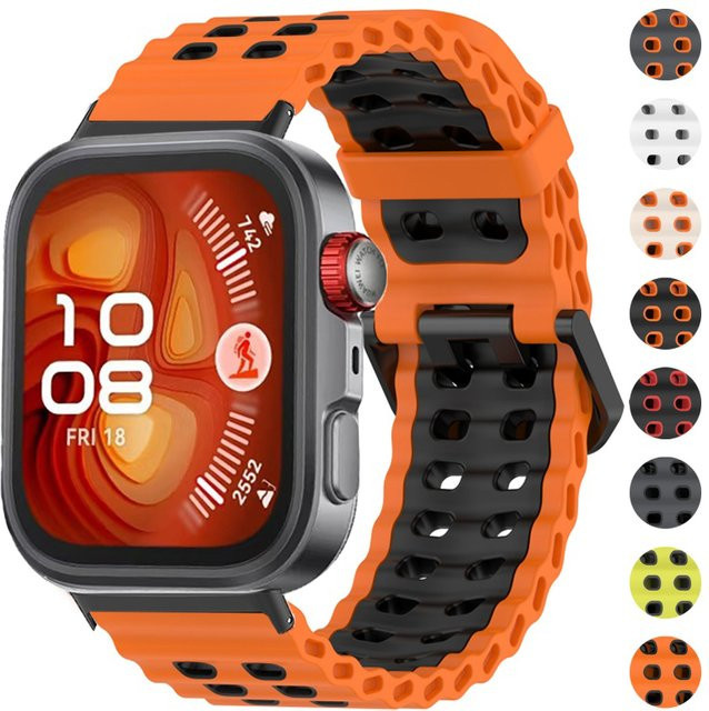 Jansin Uhrenarmband Silikon, orange, Unisex, für Huawei Fit 3, Fit 4, Fit 4 Pro - Bild 1