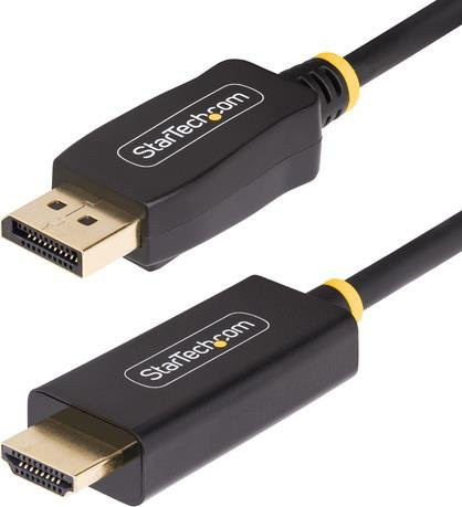 StarTech.com DisplayPort zu HDMI Adapterkabel in Schwarz, 2m, 4K 60Hz mit HDR, DP zu HDMI 2.0b, aktiver Videokonverter, DisplayPort auf HDMI Kabel M/M - Bild 1