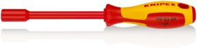 Knipex Steckschlüssel 9 mm mit isoliertem Schraubendreher-Griff in Rot, VDE-geprüft, brüniert aus Chrom-Molybdän-Stahl - Bild 1