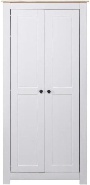 vidaXL Kleiderschrank Panama Serie aus massivem Kiefernholz, Weiß, B/T/H: 80 x 50 x 171,5 cm - Bild 1