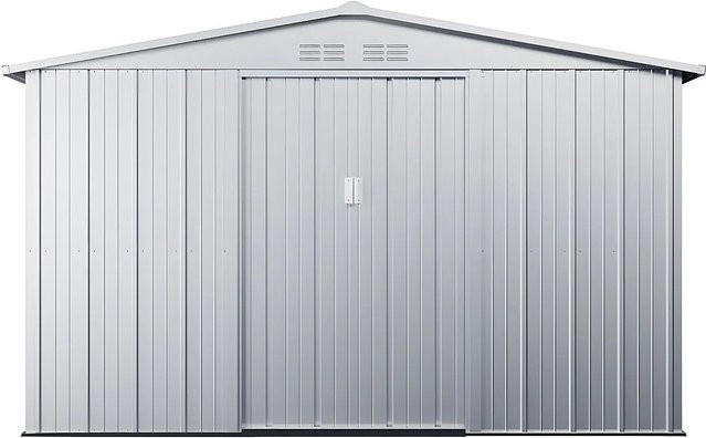 Vente-unique Schrebergartenhaus Linus aus Stahl in Hellgrau - Bild 1