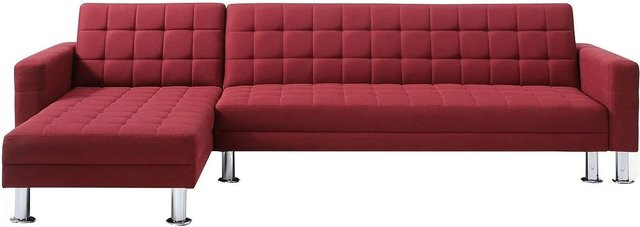 Vente-unique Schlafsofa Willis Rot, Stoff, Breite: 290 cm - Bild 1