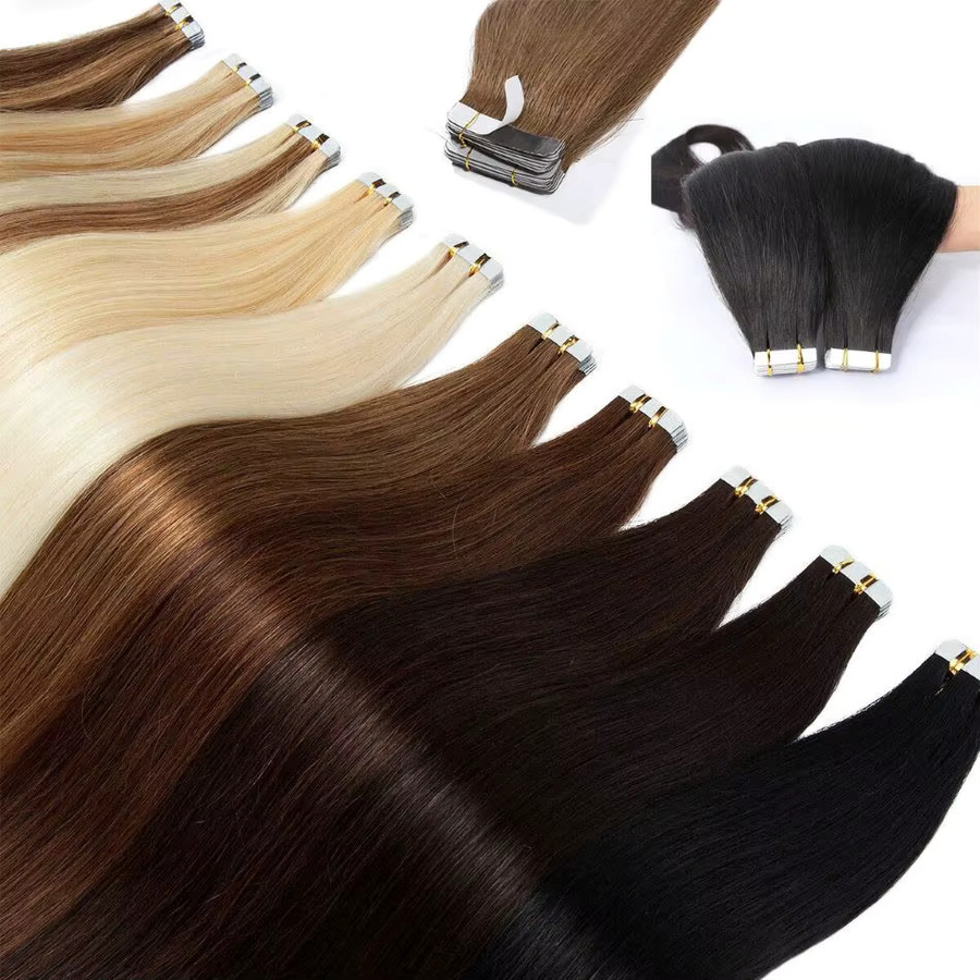 xbeauty Tape-in-Haarverlängerungen, 100 % Remy-Echthaar, 20 Stück, Damen - Bild 1