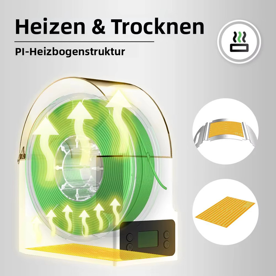 eSUN eBOX Lite Filament-Trockner Upgrade in Weiß: Heiz- und Trocknungsbox für 1kg PLA, PETG, ABS und TPU Filamente - Bild 2