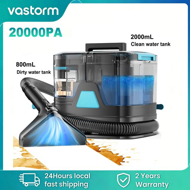 Vastorm C8 Teppichreiniger Handgerät in Schwarz mit Sprüh- und Saugfunktion sowie Doppel-Wassertank - Bild 1