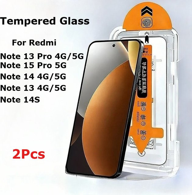 2 Stück Displayschutz aus gehärtetem Glas für Xiaomi Redmi Note 13 Pro 5G, transparent - Bild 1