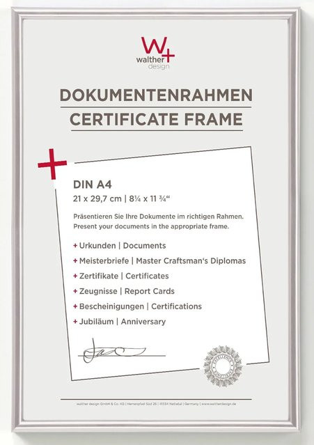 Walther Design Galeria Kunststoff Bilderrahmen Silber, B/H: 21 x 29,7 cm - Bild 1