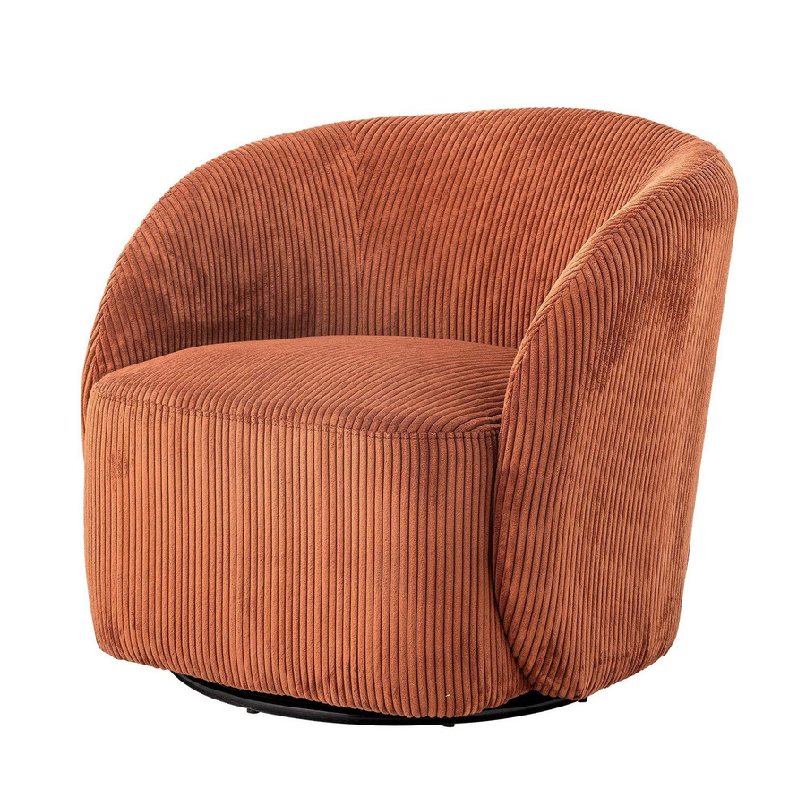 Bloomingville Loungesessel Pradi in Orange mit Cord-Bezug und Armlehnen - Bild 1