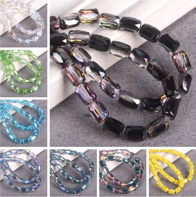 Dreamzeal Perlen, Zylinderform, 8x6mm, Kristallglas, bunt, Unisex - Bild 1