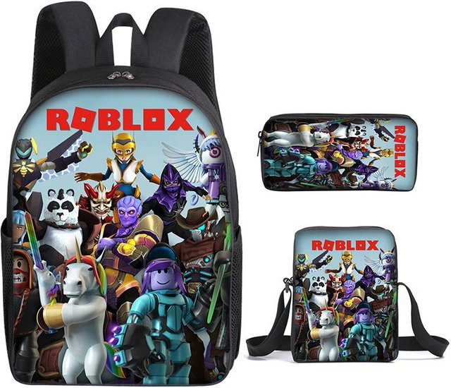 Roblox Schultaschen-Set für Mädchen bestehend aus Rucksack, Umhängetasche und Federmäppchen in Multicolour von GIRLSIII SHOES - Bild 1
