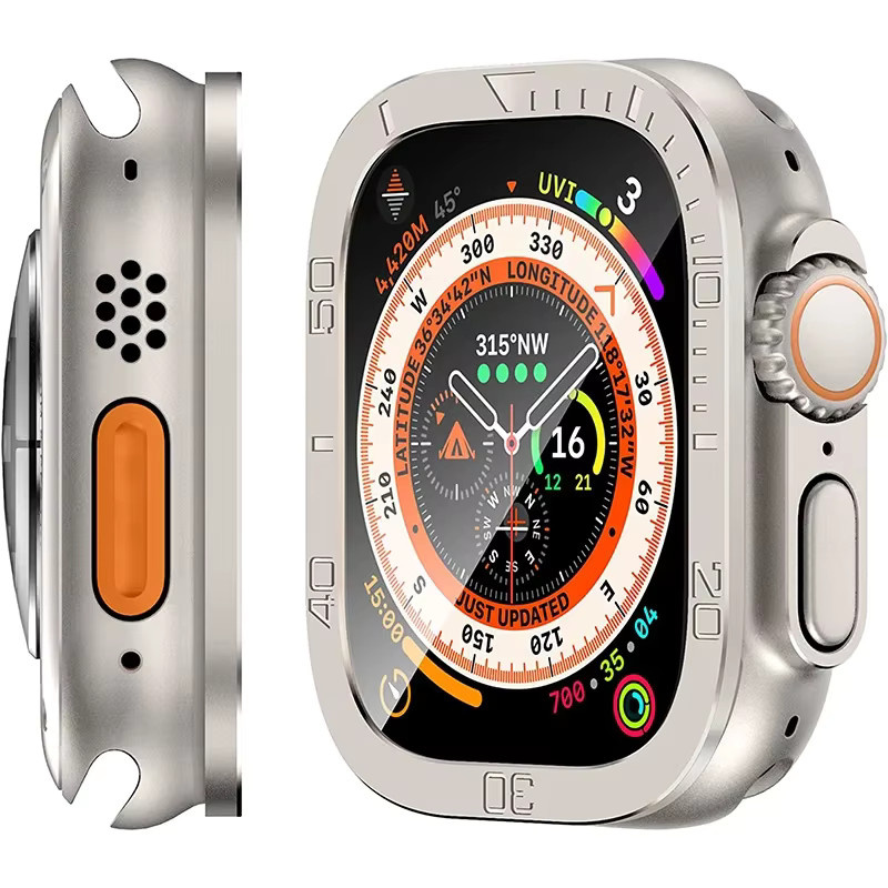 Apple Displayschutzfolie für Apple Watch Ultra, Edelstahl, Silber - Bild 5