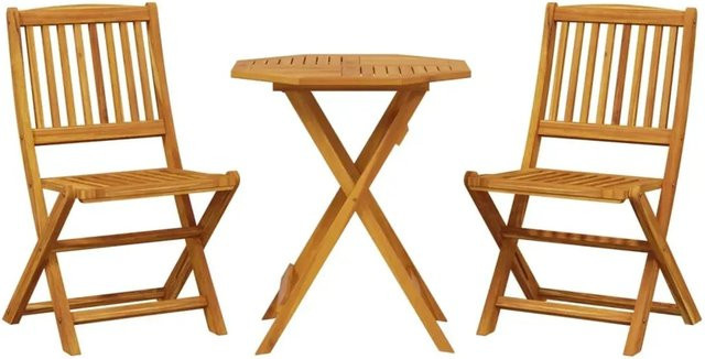 vidaXL 3-teiliges Bistro-Set aus Massivholz Akazie klappbar, braun - Bild 1