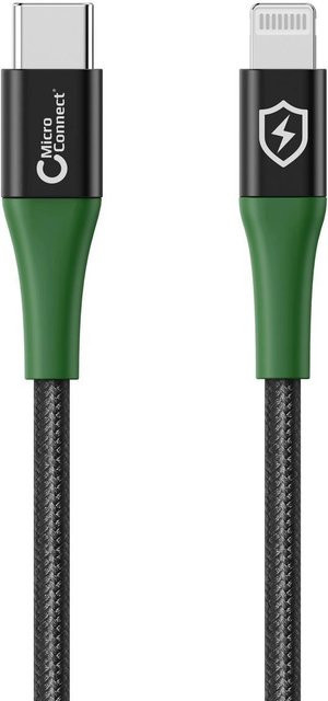 MicroConnect Lightning-Kabel USB-C auf Lightning, 1,0 m, Schwarz-Grün, Smart Charge (MC-SMART USB C-L-1) - Bild 1