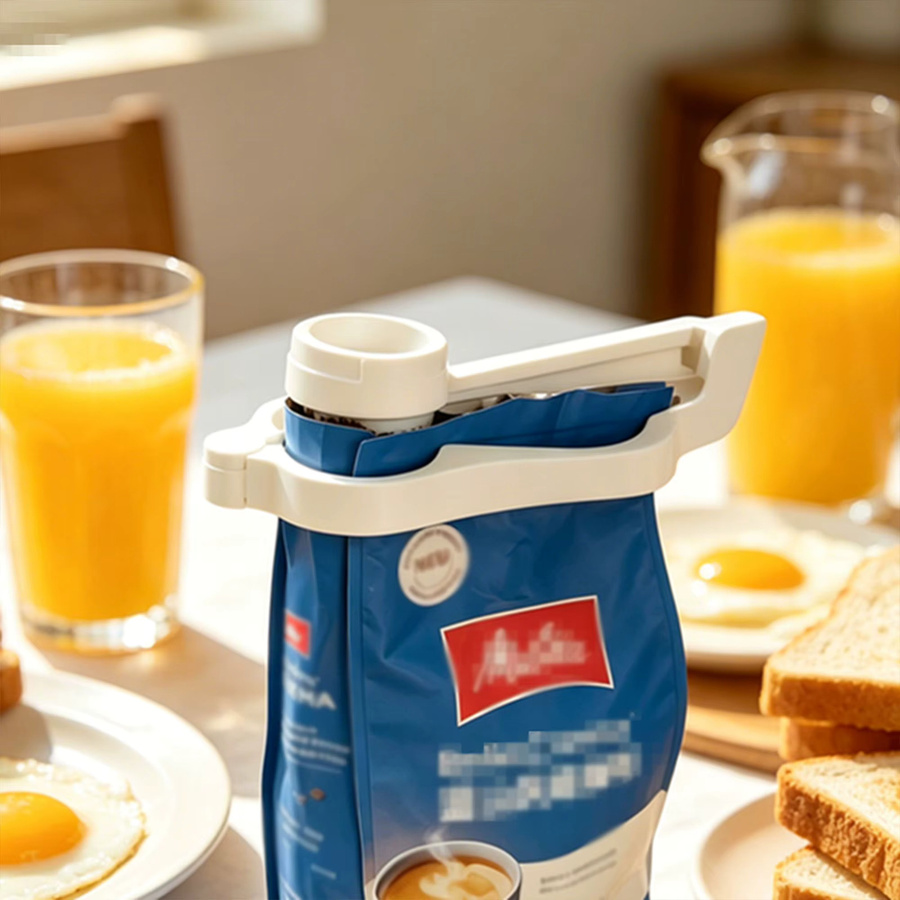 Weißer Lebensmittel-Verschlussclip aus Kunststoff für Kaffeetüten und Verpackungsbeutel - Bild 4